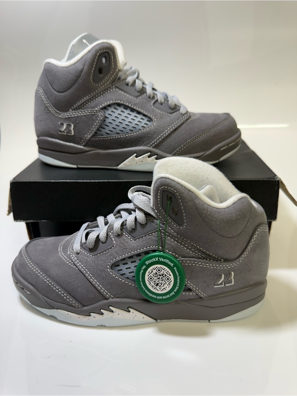 Nike Air Jordan 5 Retro Wolf Grey Preschool 440889-002 2.5Y